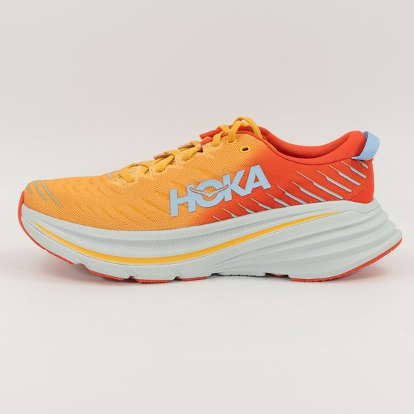 Hoka Men\'s Bondi X \'Fiesta Amber Yellow\' 1113512 size 12 D